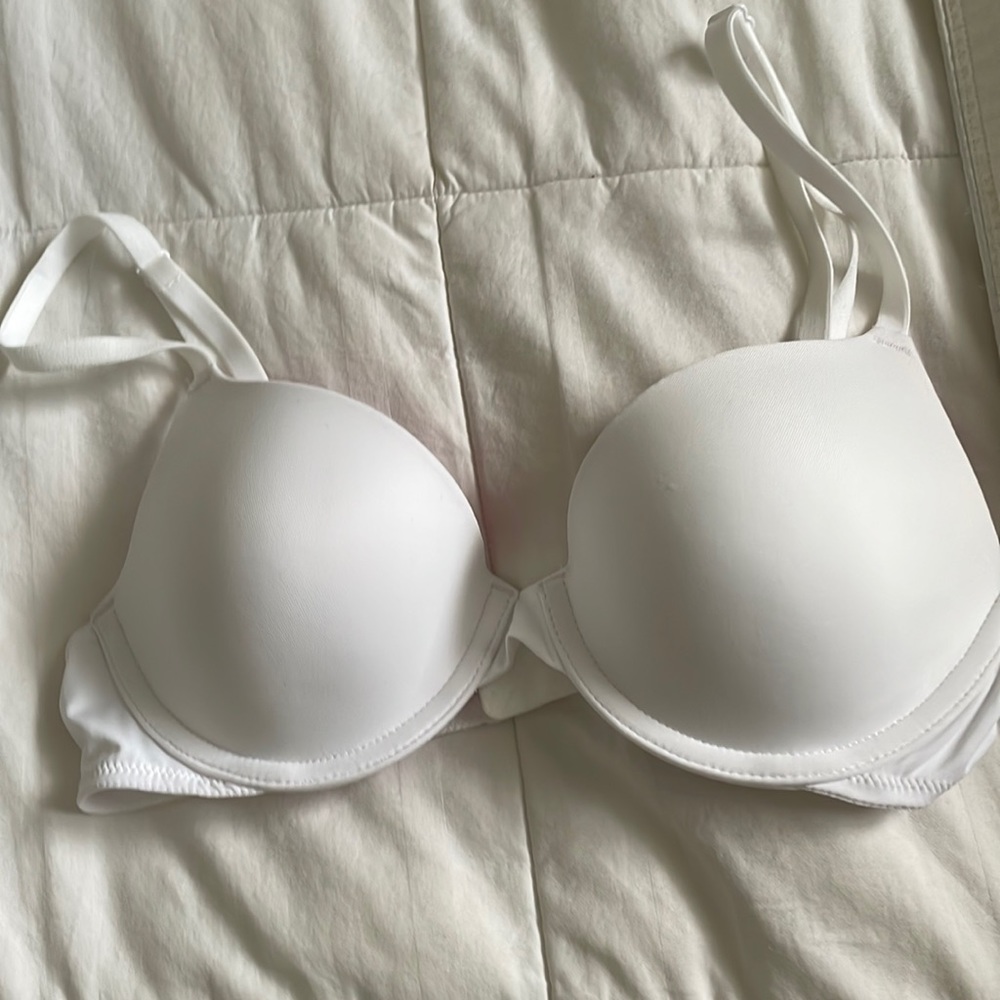 white lightly lined bra
